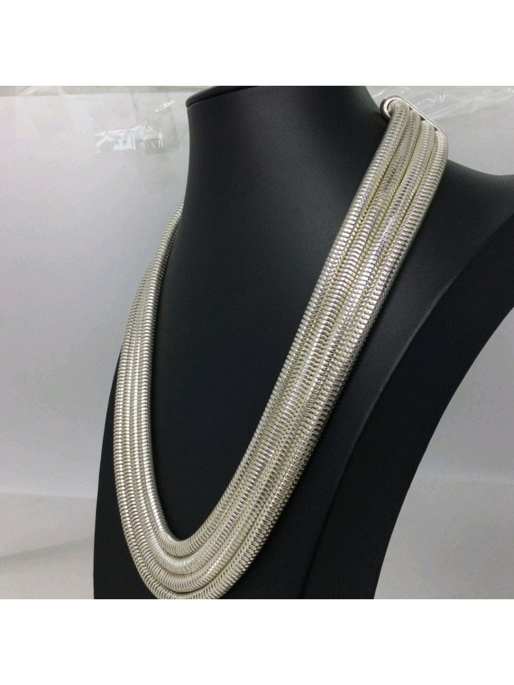 Talbots Silvertone Multi Strand Chain Necklace 22" - Picture 2 of 5